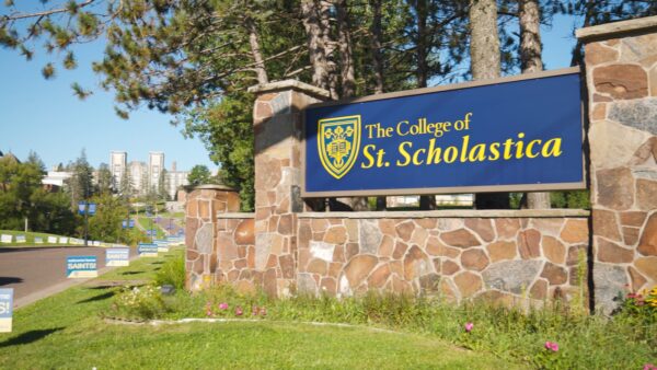 St. Scholastica's Duluth Campus Main Entrance welcomes students back for the 2025-2026 school year.