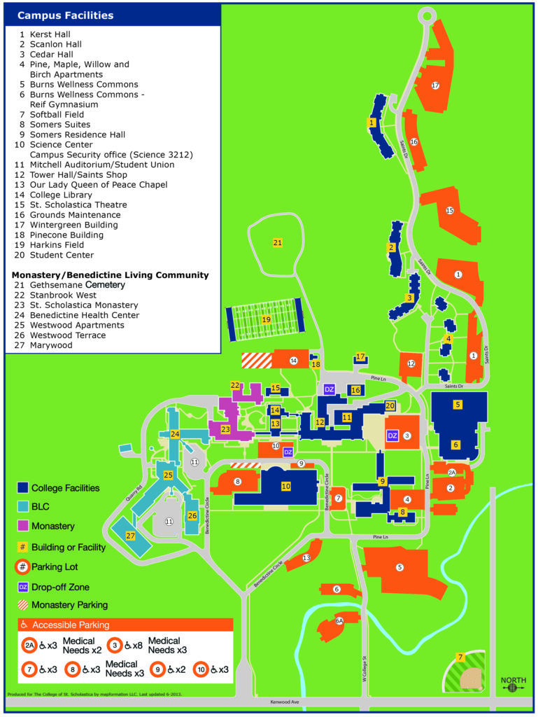 Current Campus Parking Map, showing a partial closure in the Mitchell Auditorium Lot.