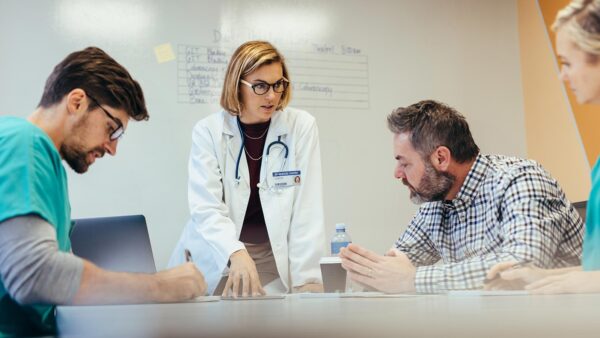 Medical team in discussion