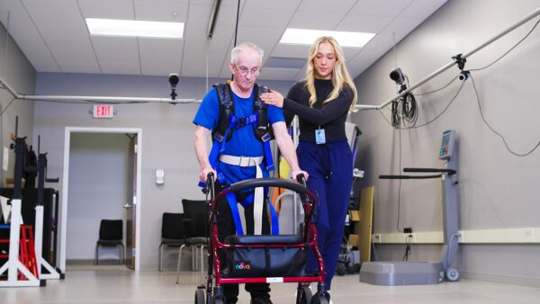 St. Scholastica PT student works with Maurice's Community Clinic patient.