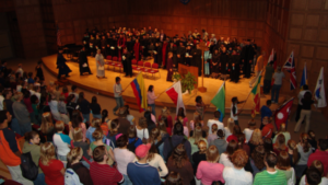 Crowd attending Opening Convocation in Mitchell Auditorium in 2004.