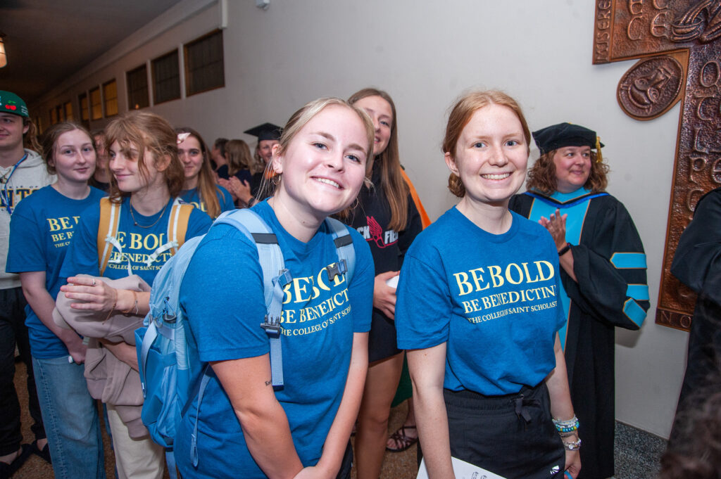 Students smiling at Convocation.